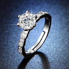 Adjustable Zircon Decor Copper Rings for Women Girls
