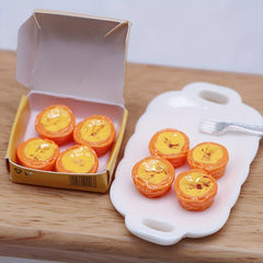 Portuguese Egg Tart Dollhouse Decor Paper Model Accessories