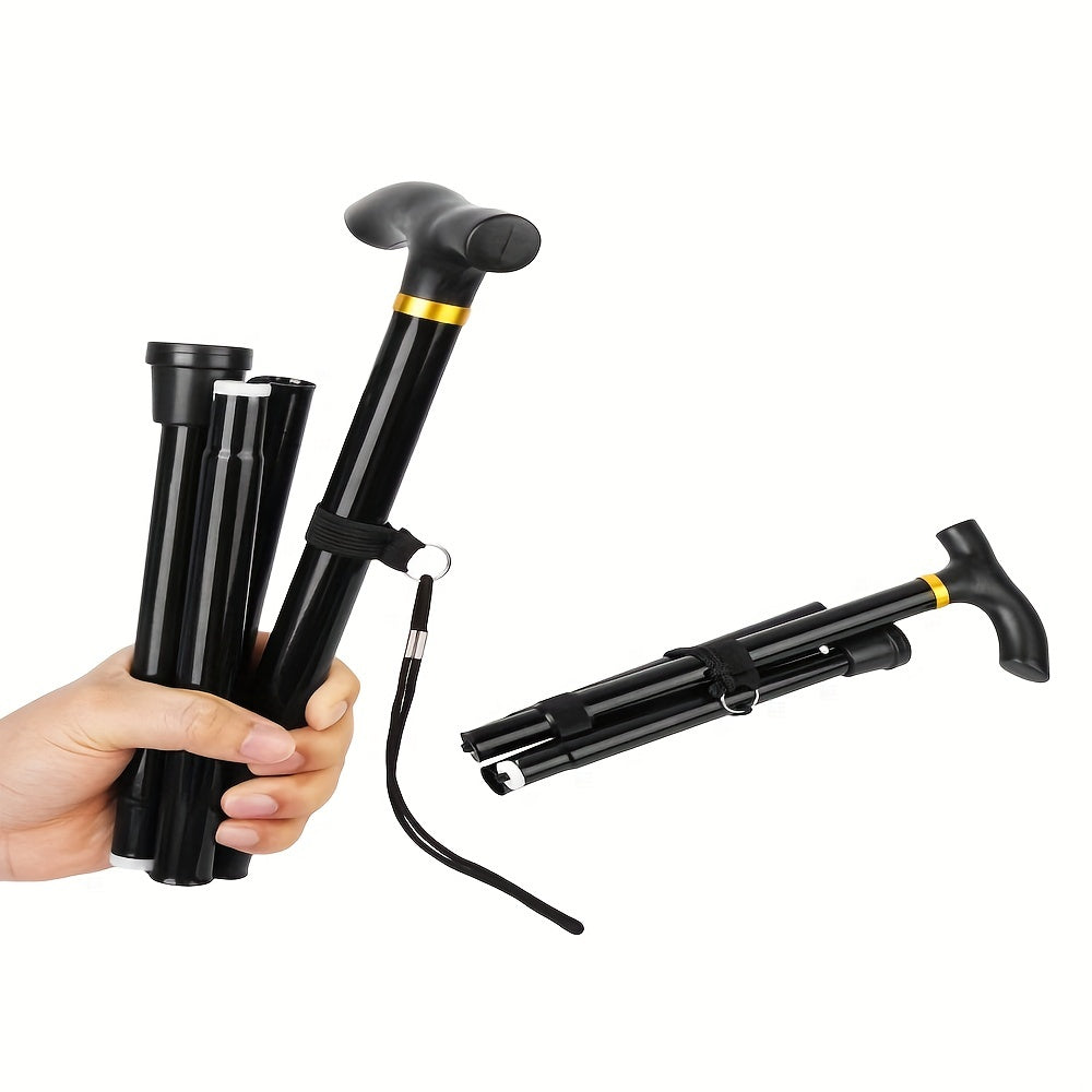 Foldable Hiking Cane Adjustable Height Rubber Tip
