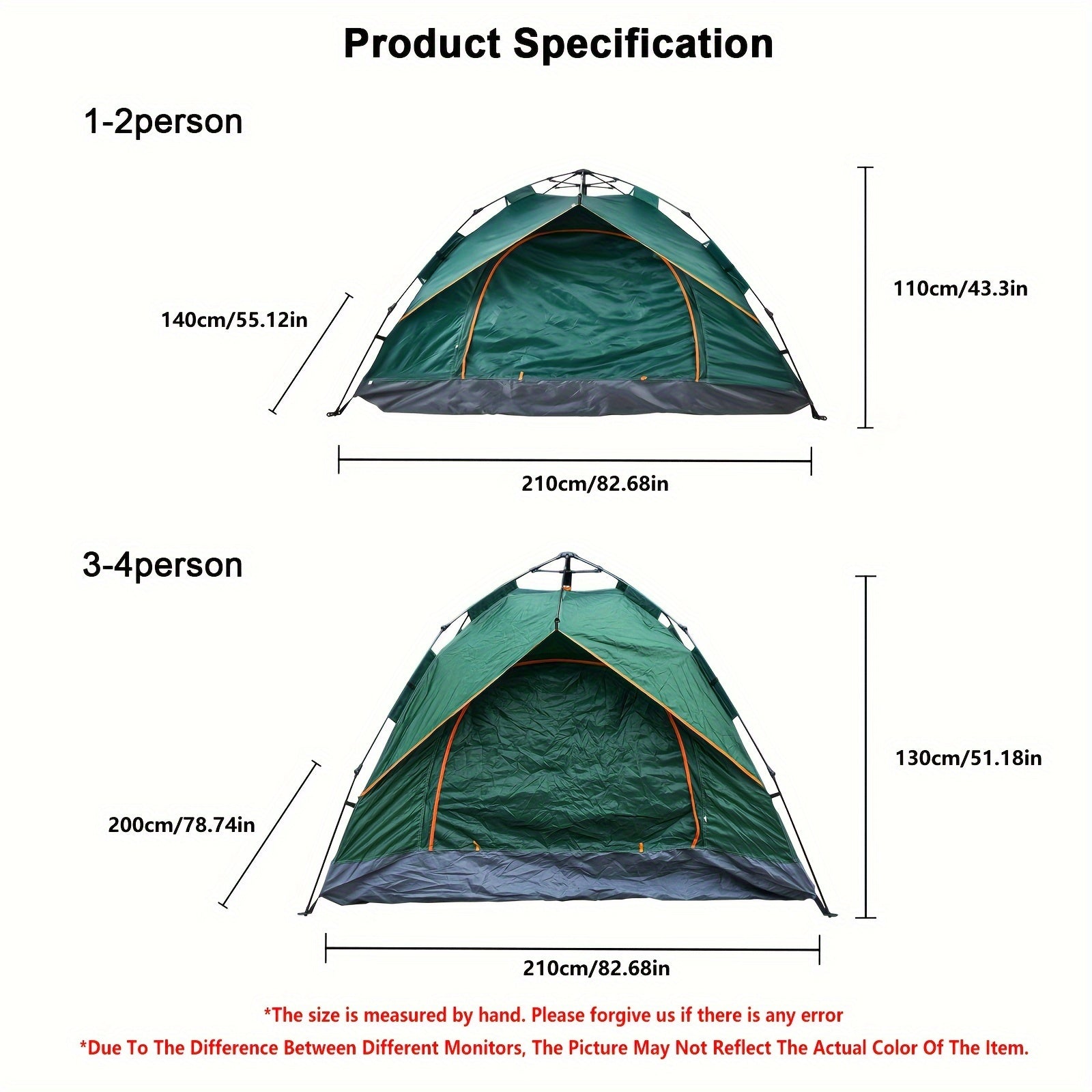 Waterproof Quick Opening Camping Tent Portable Single Layer Tent