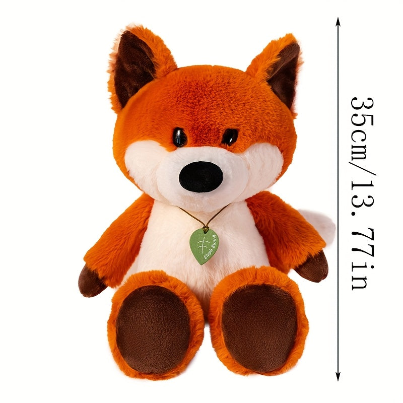 Plush Toy Set Panda Fox & Elephant Stuffed Animals Green Hearts Soft Polyester
