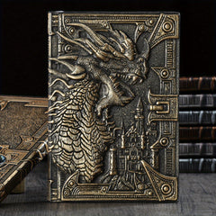 A5 Vintage Embossed Dragon Notepad Metal Stereo