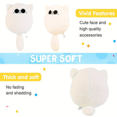 Cat Plush Toy with Glasses Stuffing Huggable Doll Stylish Plushie