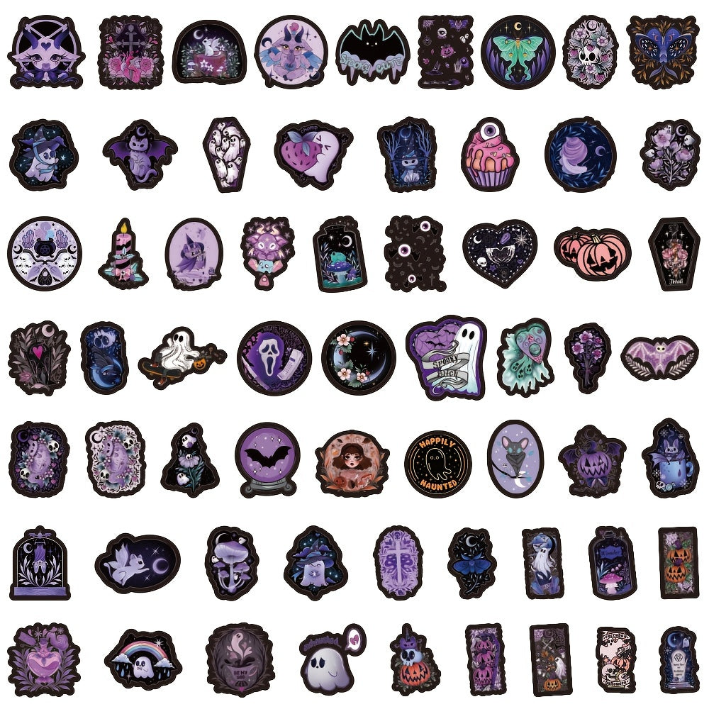 60pcs Halloween Stickers Vinyl Waterproof Ghost Skeleton Stickers