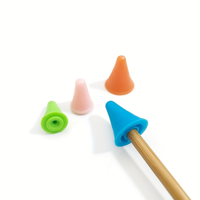 16pcs Knitting Needle Tip Protectors 2 Sizes Needle Tip Stoppers Rubber Nee