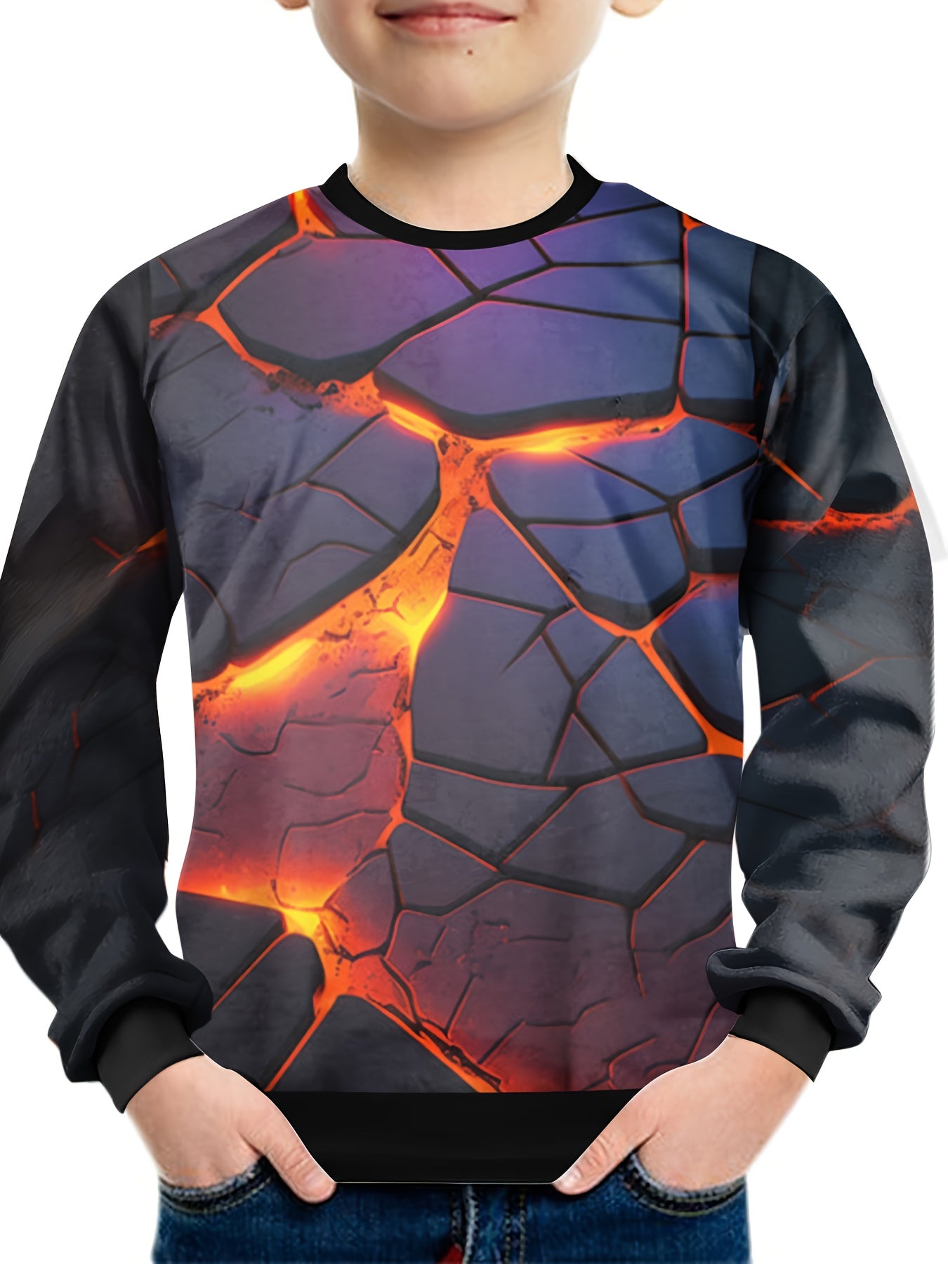 Cartoon Pattern Kids Sweatshirt Boy's Clothes Gift