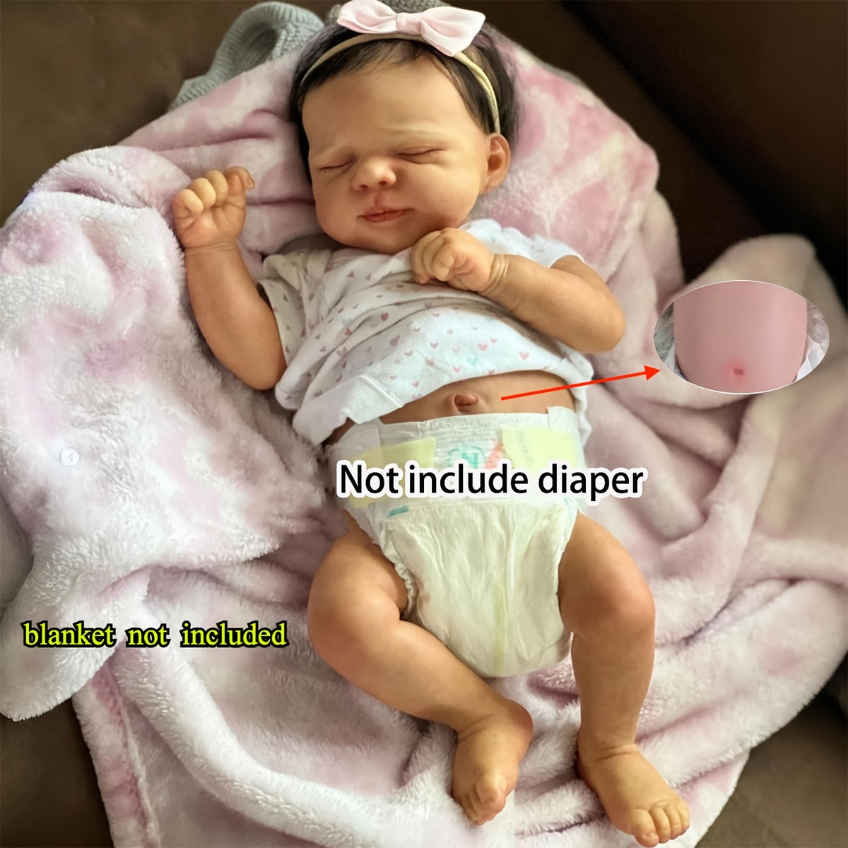 19 Inch Soft Vinyl Youngsters Doll Realistic Sleeping Girl Toy