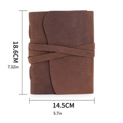Vintage Leather Notebook Crazy Horse Leather Travel Notepad