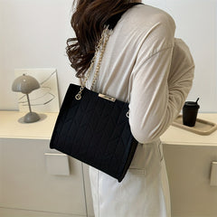 Argyle Quilted Tote Bag Chain Crossbody Purse