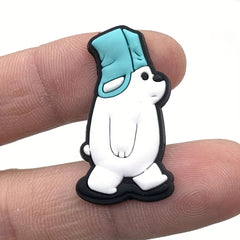 10Pcs Bear Cartoon Shoe Charms for Clogs Birthday Decorations