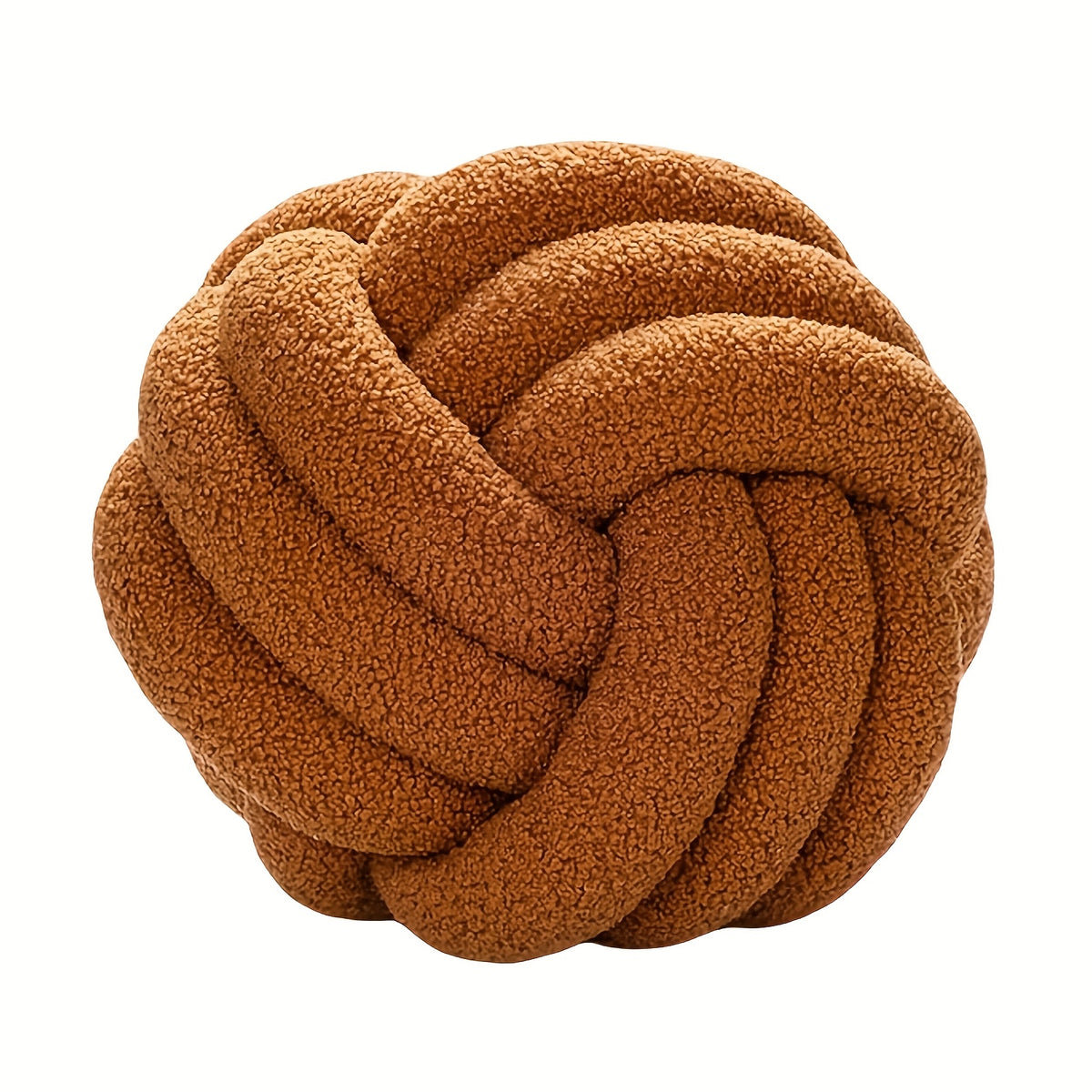 Hand Woven Knotted Ball Pillow Soft Sherpa Home Decorative Plush Pillow