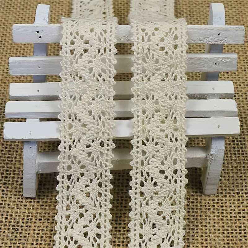 6 56ft Cotton Lace Ribbon Beige Lace Trim for DIY Clothing Accessories