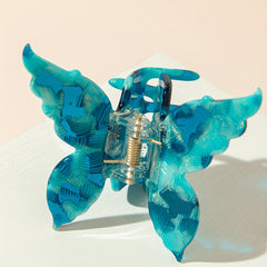 Y2K Acetate Butterfly Hair Claw Clip Gradient Shark Claws Ponytail Holder