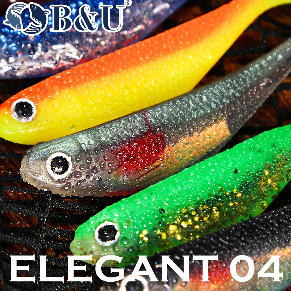 B&U 3pcs 8 Soft Plastic Swimbait Fishing Lure For Bass Trout Crappie