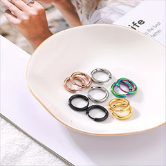 Boho Minimalist Hoop Earrings Stainless Steel 18K Plated Gift