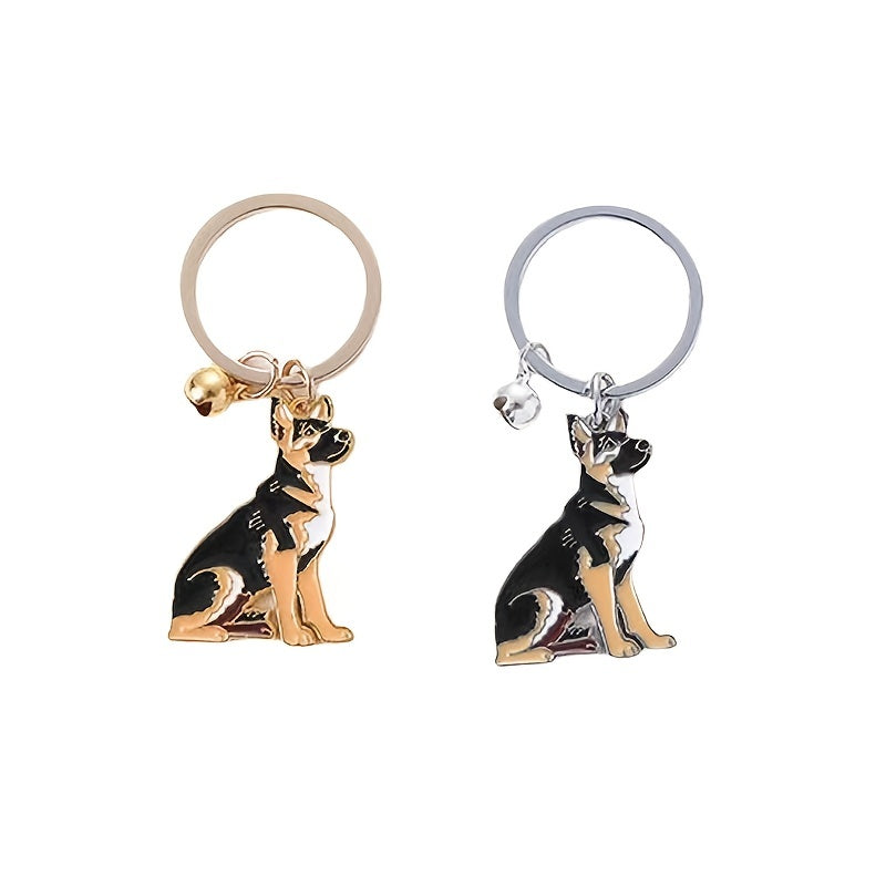 Wolf Dog Puppy Keychain Metal Cartoon Animal Vintage Car Pendant
