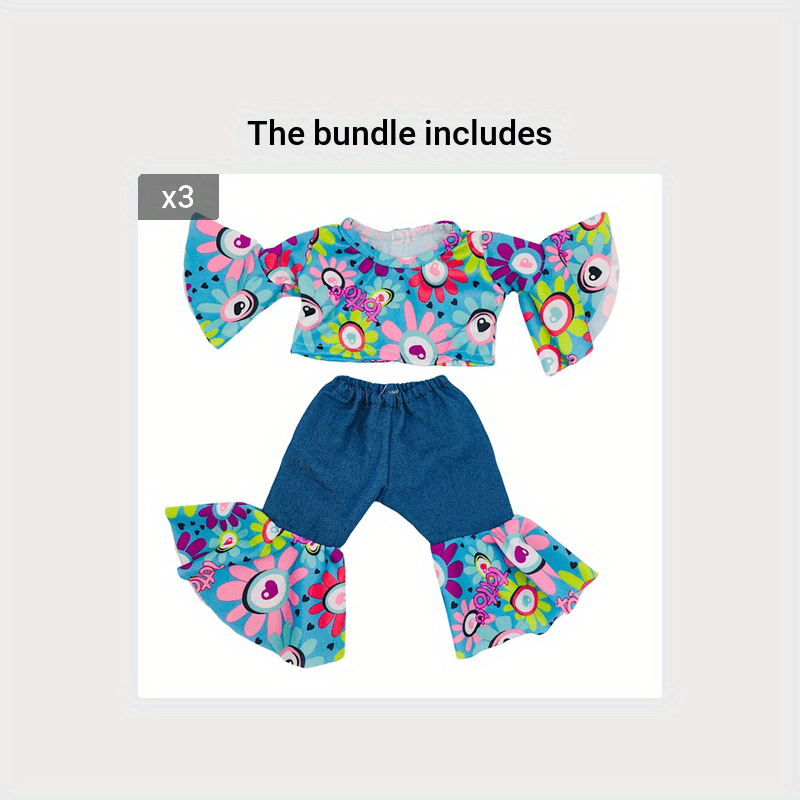 18 Inch Doll Clothes Flared Sleeve Tops and Bell bottoms Set