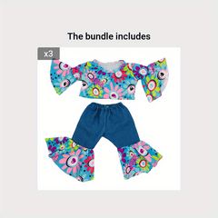 18 Inch Doll Clothes Flared Sleeve Tops and Bell bottoms Set