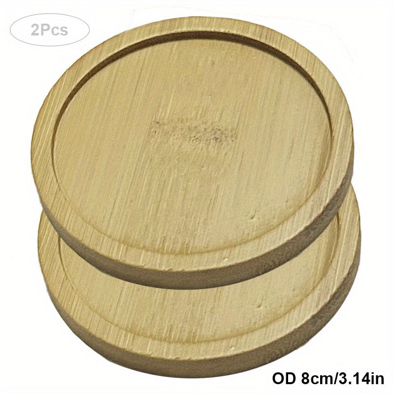 2pcs Bamboo Plant Saucer 6-8 Round Plant Pot Tray Planter Trays