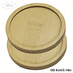 2pcs Bamboo Plant Saucer 6-8 Round Plant Pot Tray Planter Trays