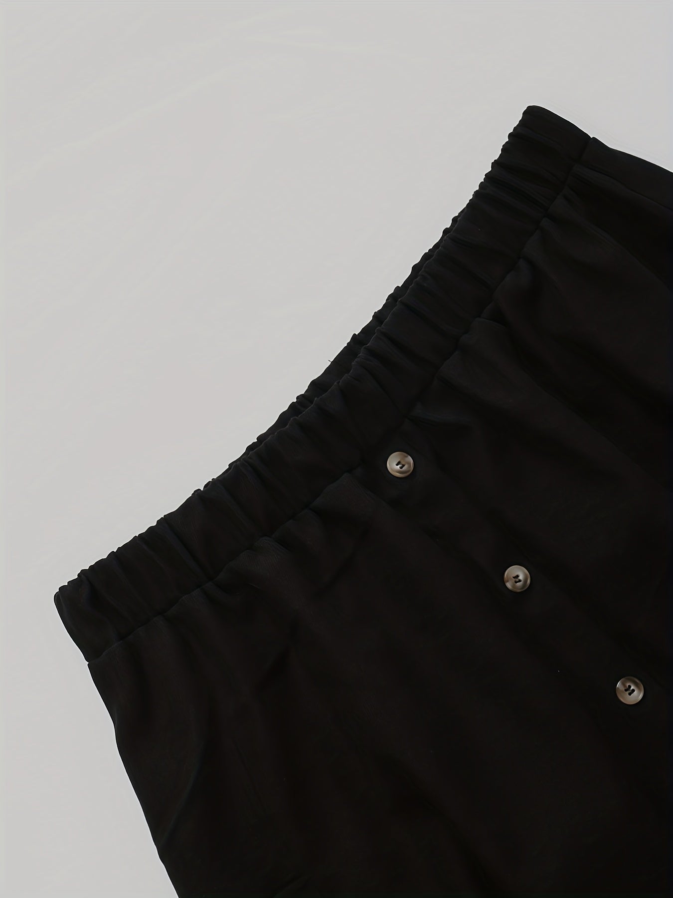 Casual Skirt Women's Plus Solid Button Decor High Rise Maxi Skirt