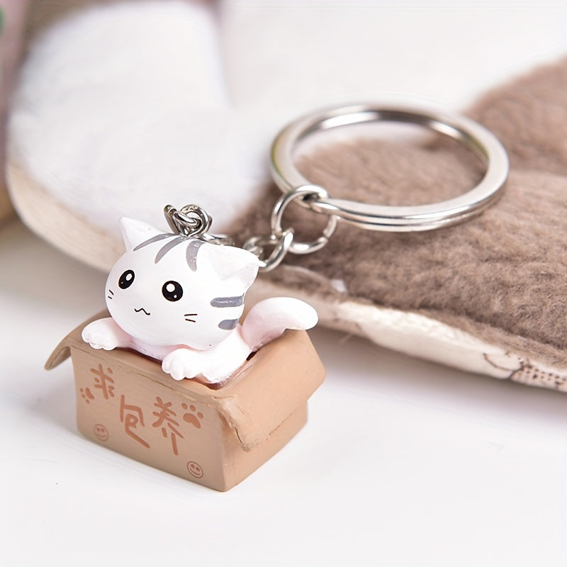 3D Cat Doll Keychain Cartoon Kitten Pendant For Outdoor Travel