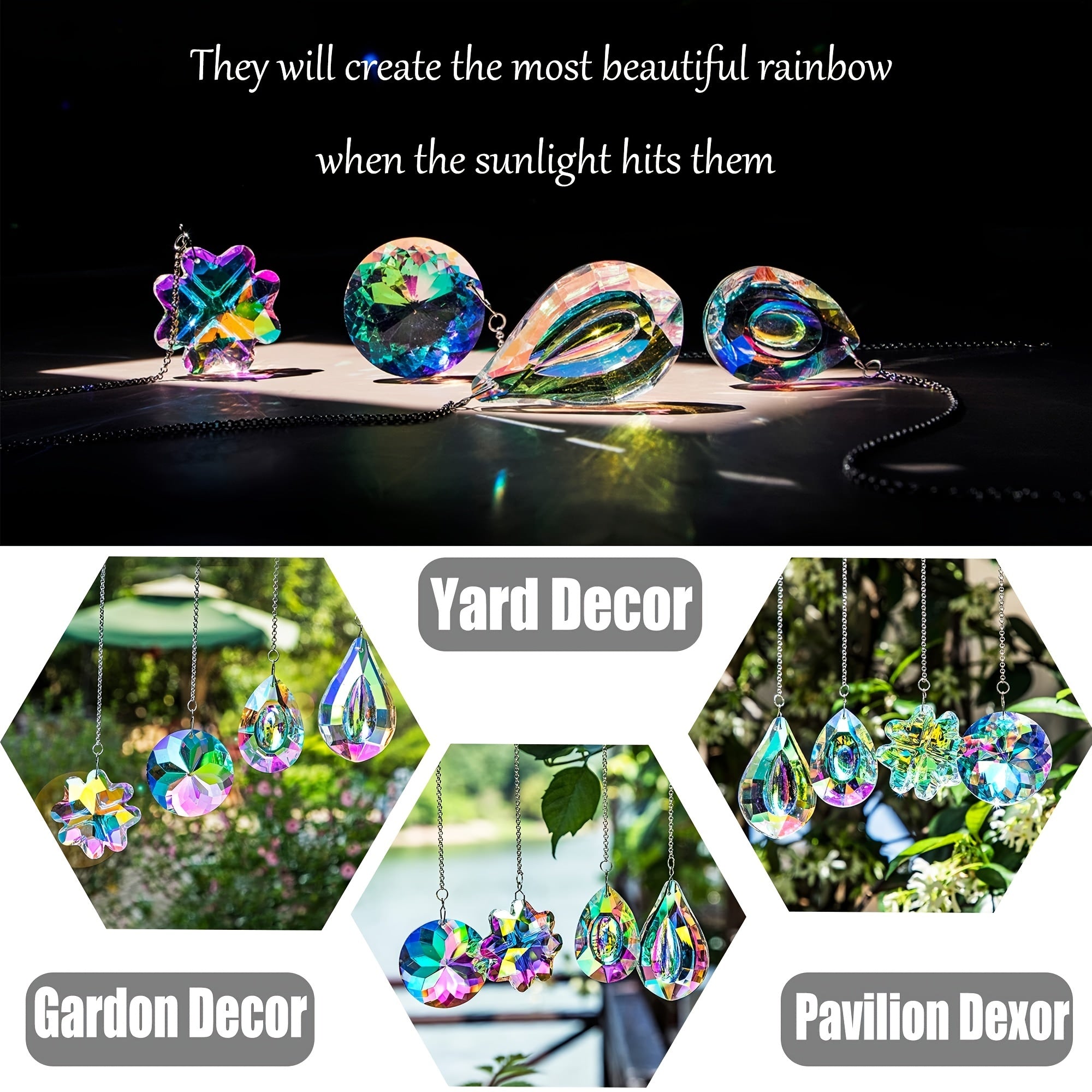 Rainbow Maker Glass Prism Suncatcher for Window Pendant Balcony Wedding
