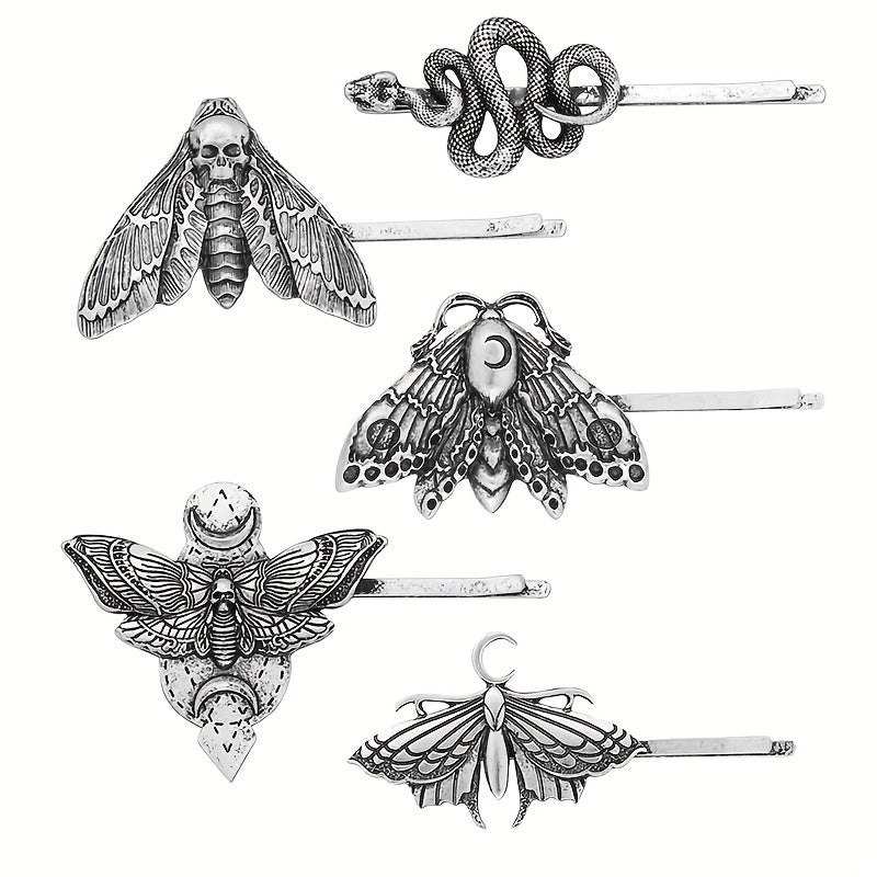 Viking Style Hairpin Snake Butterfly Gothic Skull Hair Accessory
