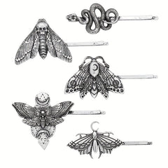Viking Style Hairpin Snake Butterfly Gothic Skull Hair Accessory