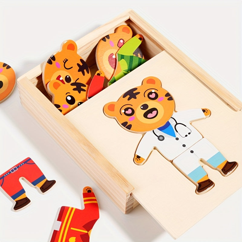 Little Bear Dress Up Game Wooden Toy