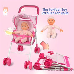Adorable Adventure Anivia Pink Doll Stroller with Soft Body