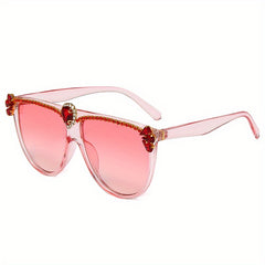 Y2K Large Jelly Sunglasses Funny Rhinestone Decorative Glasses UV400