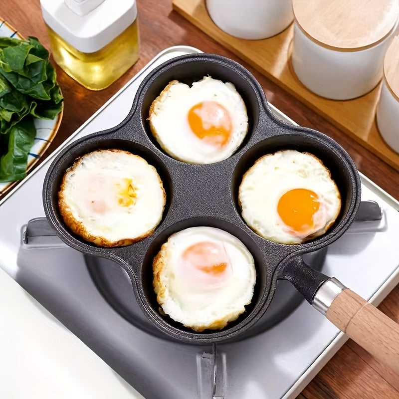 Nonstick 4 Cup Cast Iron Egg Frying Pan Divided Breakfast Skillet Pan