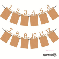 1st Birthday Photo Pull Banner One Year Old Decoration