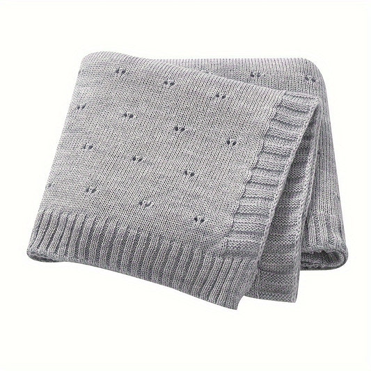 Cozy Unisex Blanket in Grey Pink Royal, Hand Wash, Geometric Pattern