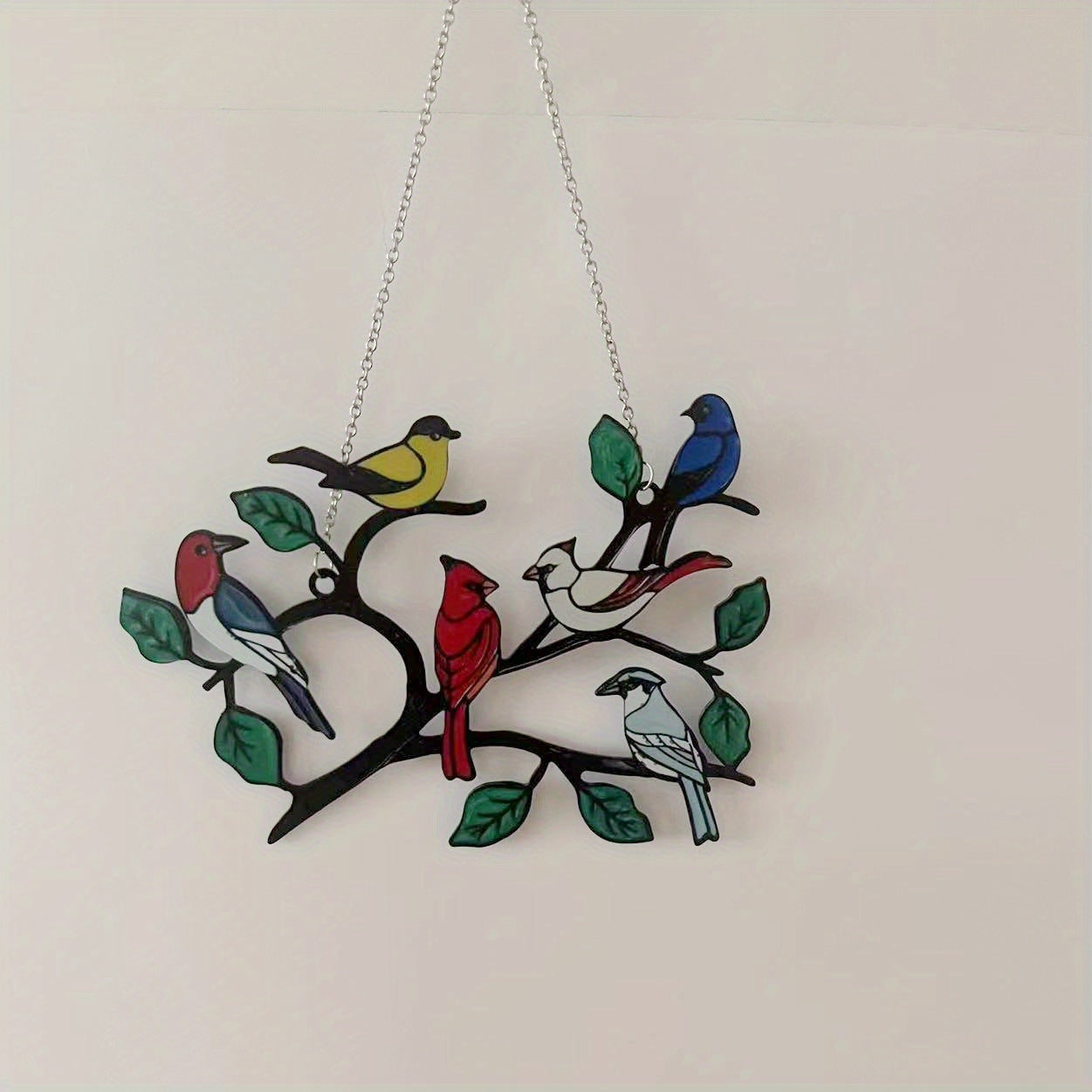 Multicolor Birds Metal Iron Art Double Sided Painted Window Bird