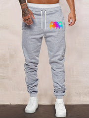 Gamepad Print Men's Sweatpants Drawstring Pockets Jogger Loose Casual Pants