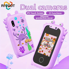 RIVGOT Dual Camera Phone Music Player Story Calendar USB Charging