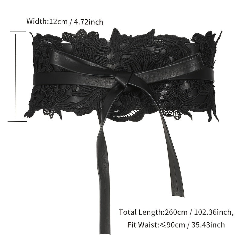 Wide Lace Waist Belt for Women Dress Skirt