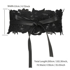 Wide Lace Waist Belt for Women Dress Skirt