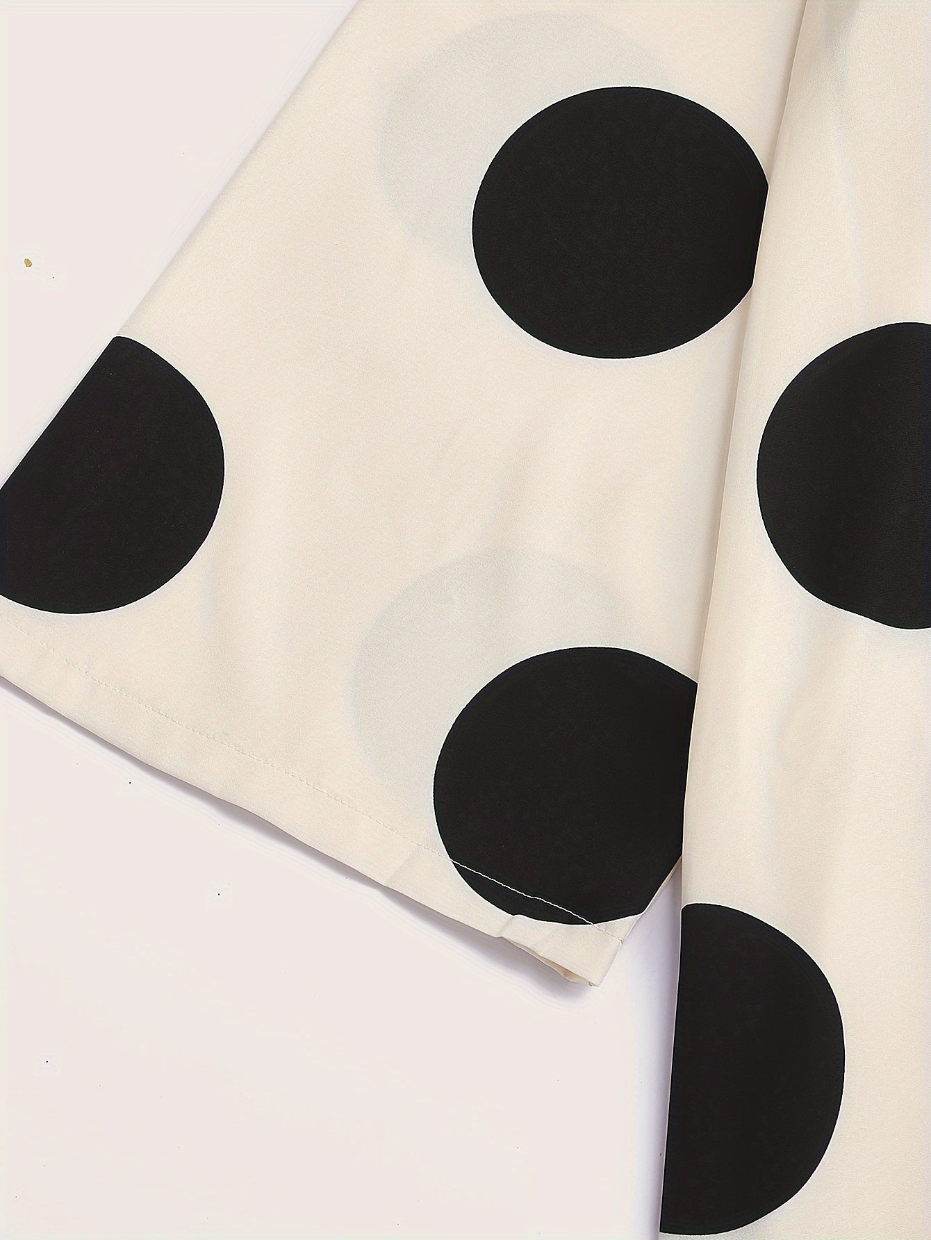  Polka Dot Print Long Sleeve Smock Dress