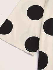  Polka Dot Print Long Sleeve Smock Dress