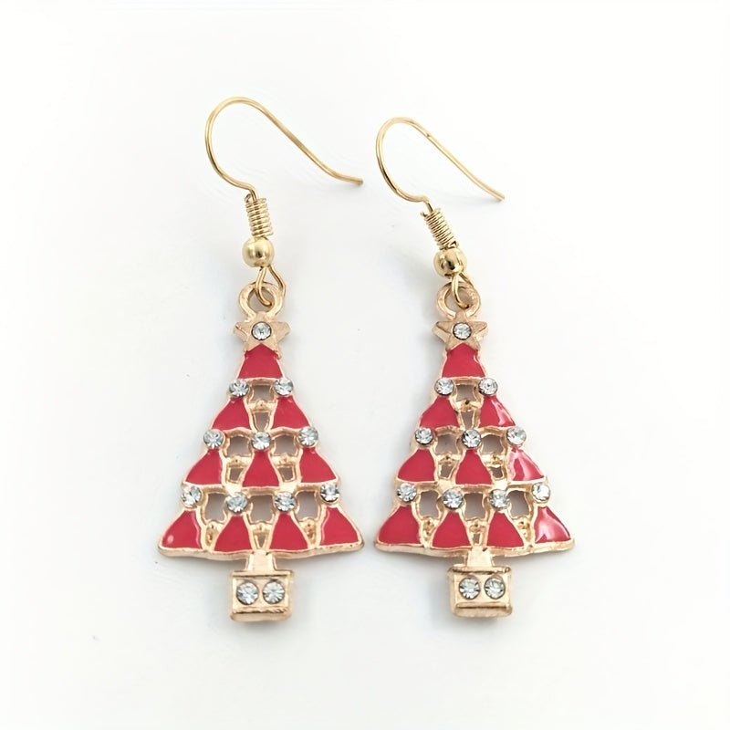 Christmas Tree Pendant Earrings for Holiday Sparkle
