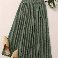  Dalmatian Print Elastic Maxi Skirt