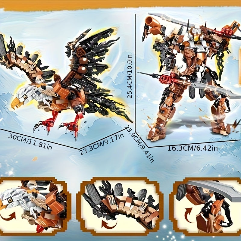 National Phoenix Nine Peacock Eagle Mech Robot Building Blocks Toy Gift 1000pcs