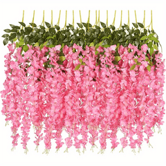 12 Packs Artificial Wisteria Hanging Flower - Home Decor - Wall Decor