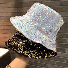 Y2K Sequin Bucket Hat Hip Hop Fisherman Cap