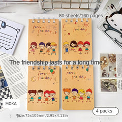 Cartoon Mini Notebook Student Pocket Journal Portable Office Notepad