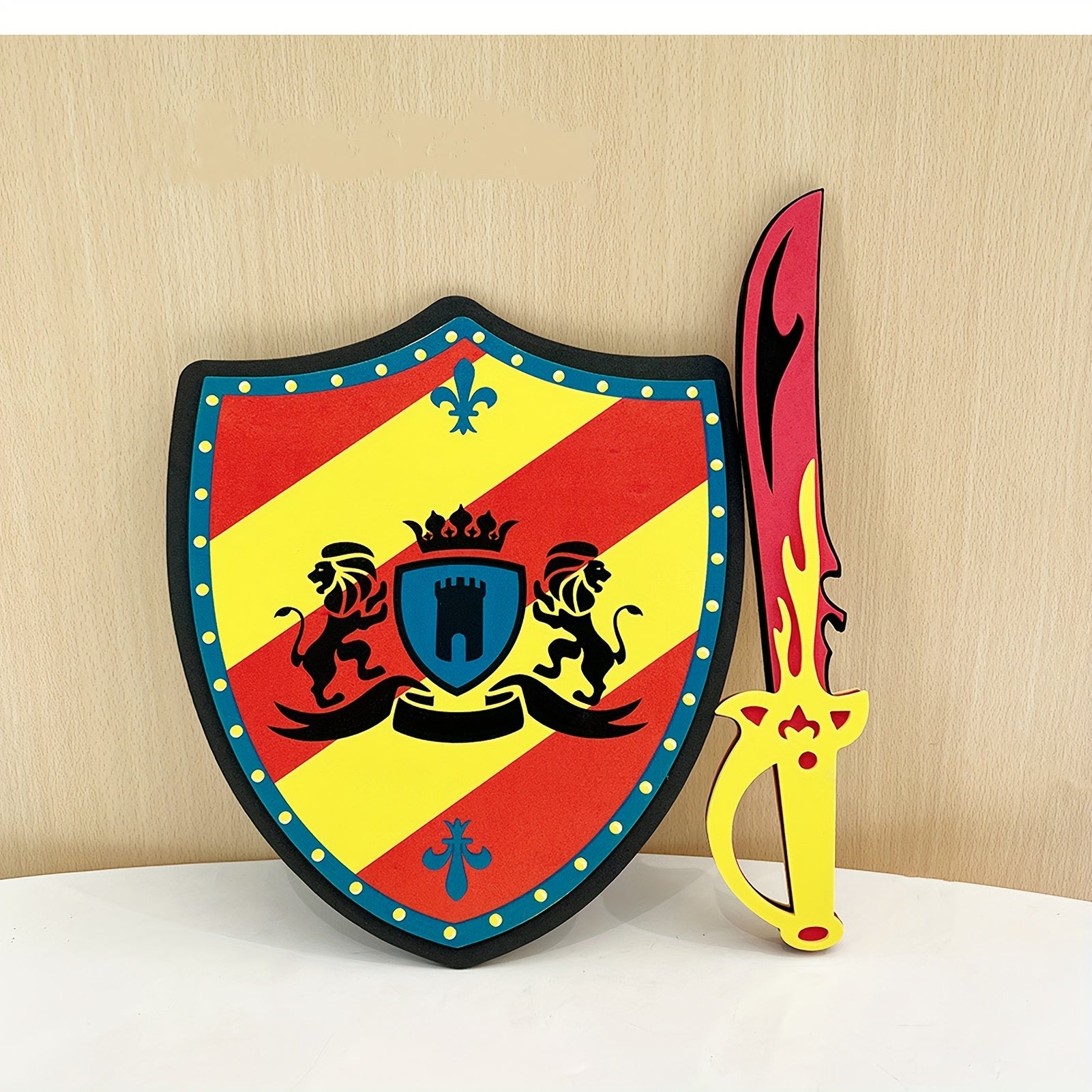 2 Soft Foam Toy Sword and Shield for Role Playing Stage Props Birthday Parties