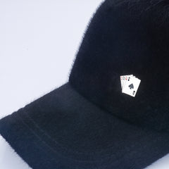 Irregular Poker Ace Silvery Lapel Pin Engraved Brooch-Men